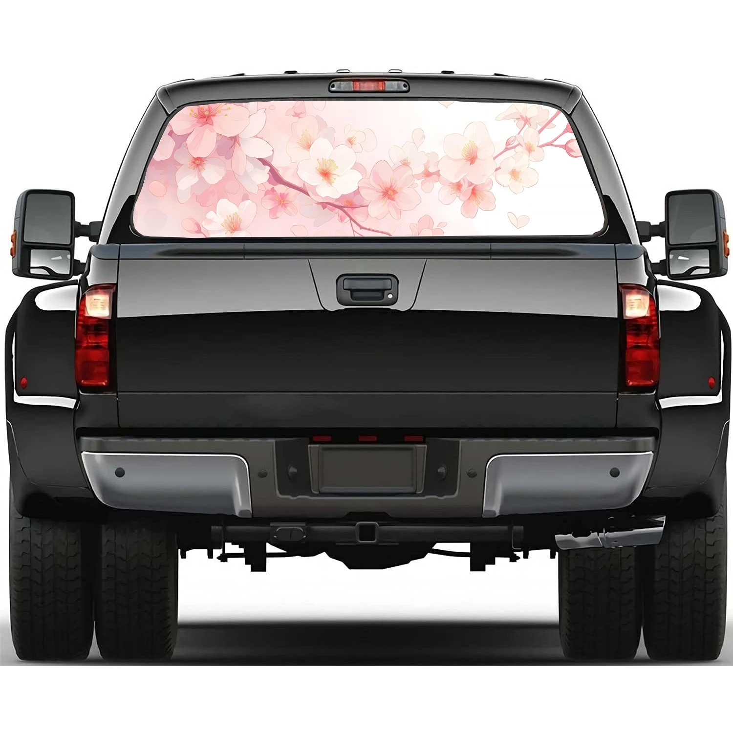 

Pink Cherry Blossoms Car Window Decal Sticker Graphic Decorative Truck Perforated Vinyl Universal Wrap Sticker
