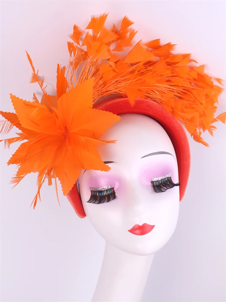 Royal Ascot Hat Fascinator Tea party Floral Wedding Millinery Feather Headbands Elegant Gril Church Kentucky Derby Chapeau Cap