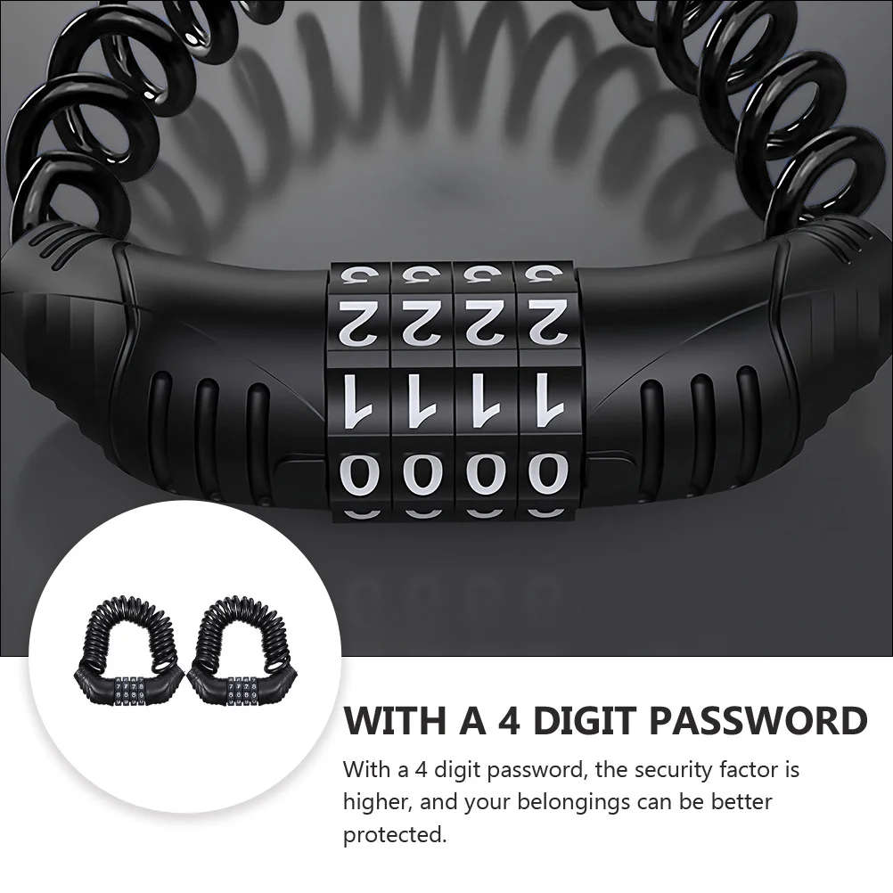 

2Pcs Anti Theft Bike Password Lock Steel Wire Cable Extendable Combination Lock Waterproof for Bicycle Security