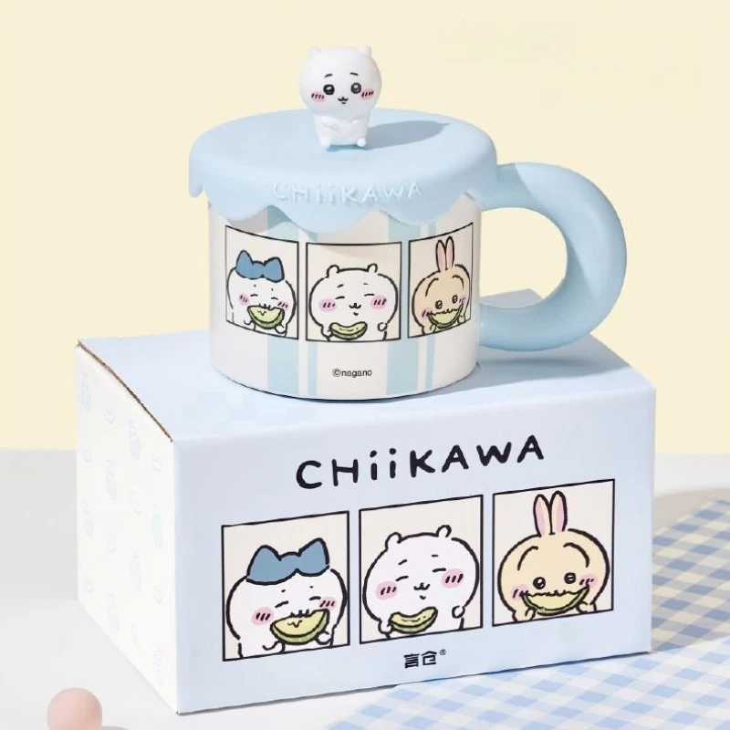 Cartoon Kawaii Mug Ceramics Doll Cup Lid Practical Dustproof Gift Insect Prevention Safe Materials Exquisitely Crafted Chiikawa