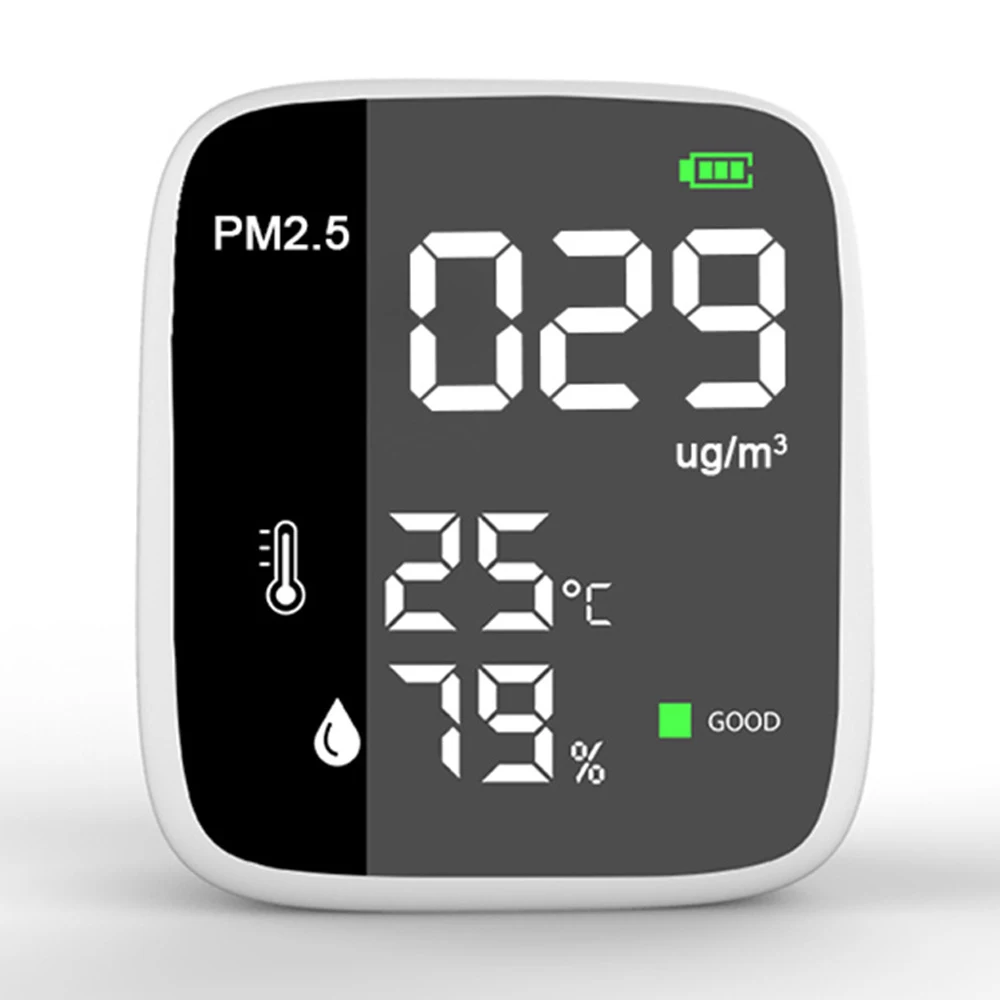 

Портативный USB-перезаряжаемый детектор PM2.5, многофункциональный домашний детектор воздуха, анализатор качества воздуха в помещении, монитор загрязнения воздуха