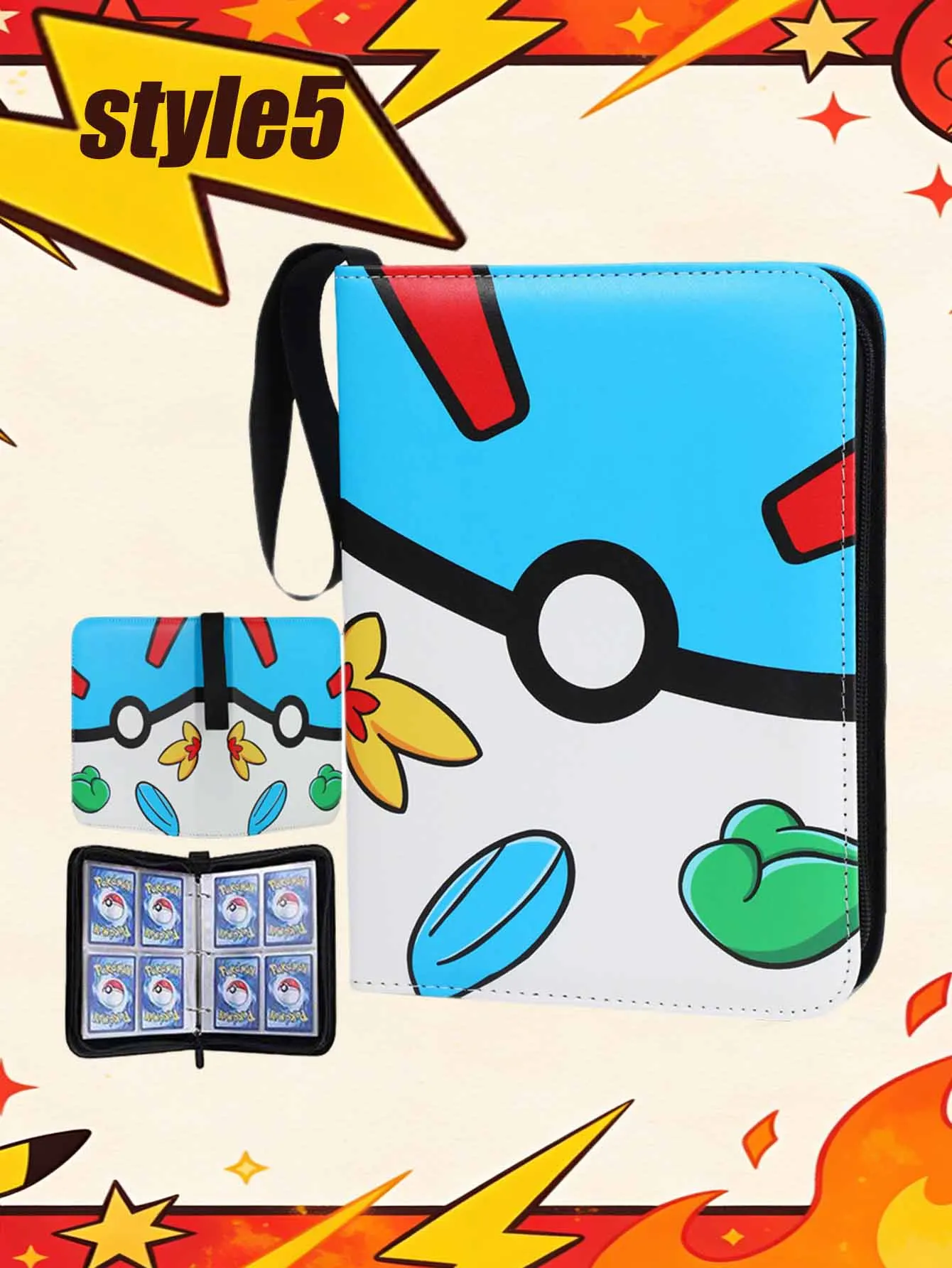 Bilibili loose-leaf binder card collection album holder, youth anime card design, game card with zipper and hand-held rope