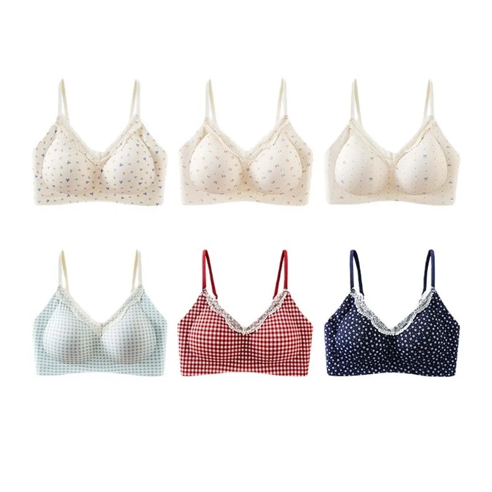 Spurloser Spitzen-BH ohne Bügel, V-Ausschnitt, mit Blumenmuster und Schleife, Gittermuster, für Damen, stoßdämpfend, formstabil, Push-up-Unterwäsche, Sport-BH. – Detail 2