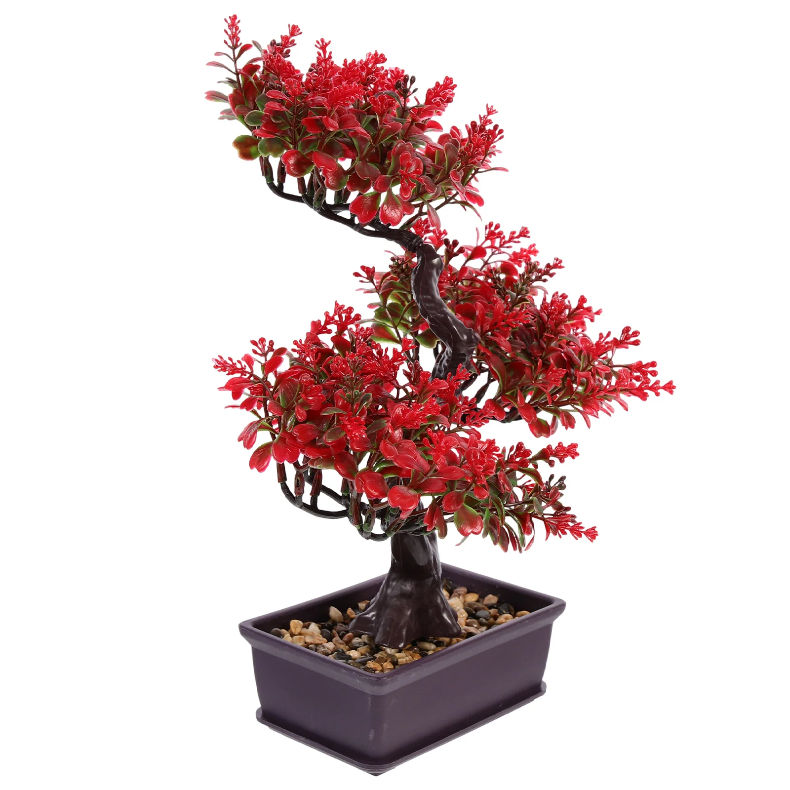 Faux Bloemen Kunstplant Bonsai Decor Nep Ornamenten Versieren Versieringen Imitatie Rode Desktop Ingemaakte Groen Kantoor