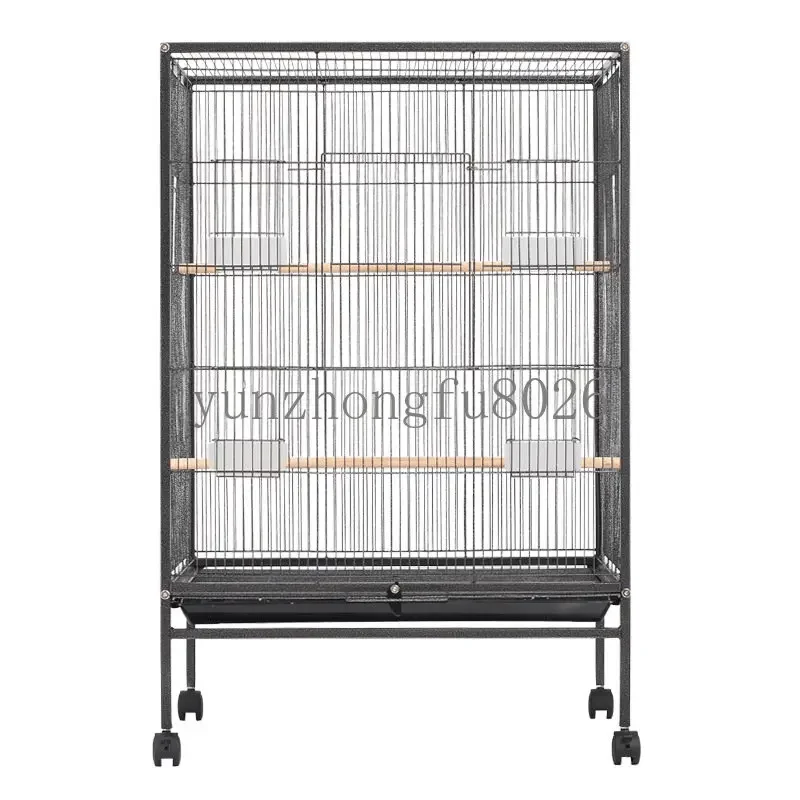 

Large Metal Bird Cage with Wood Stand for Conures Lovebird Cockatiel Parakeets House Parrots Playground Activity Center