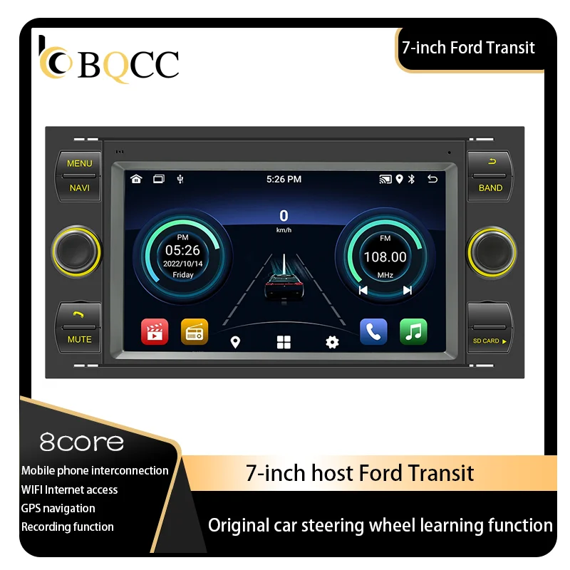 BQCC 7 inch car radio for Ford Transit Android navigation video player reversing image support WIFI GPS reversing image