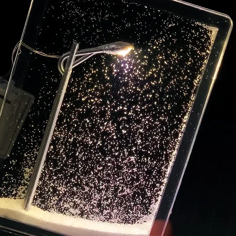 雪の夜流れる小さな夜の光雪景色街路灯雪シミュレーション手作り DIY 材料パッケージデスクトップ装飾