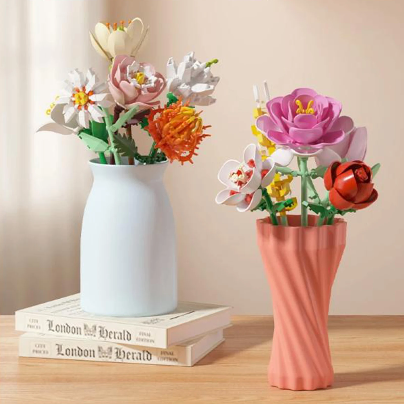 Bouquet di fiori Blocchi di costruzione Calendario dell'Avvento di Natale Calendario per il conto alla rovescia di Natale Girasole Blocchi di costruzione fai da te Regali fai da te per le vacanze