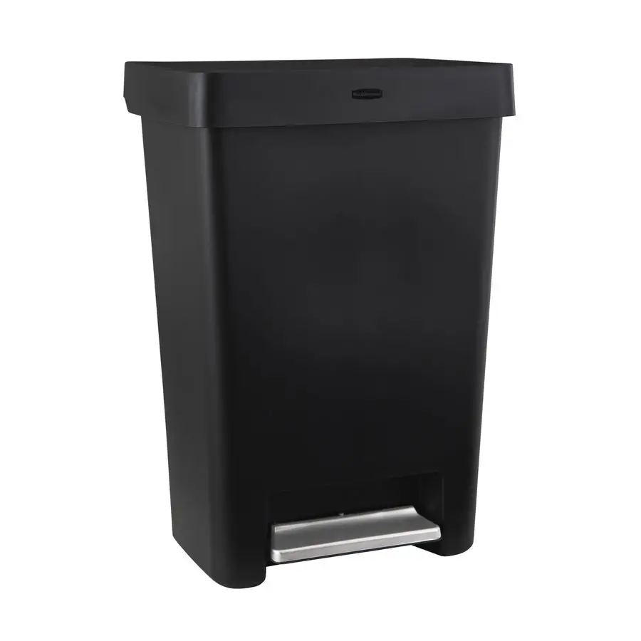 

StepOn Kitchen Trash Can with Lid, 12.4 Gallon, Black, Garbage Container for Home Kitchen Apartment Garage