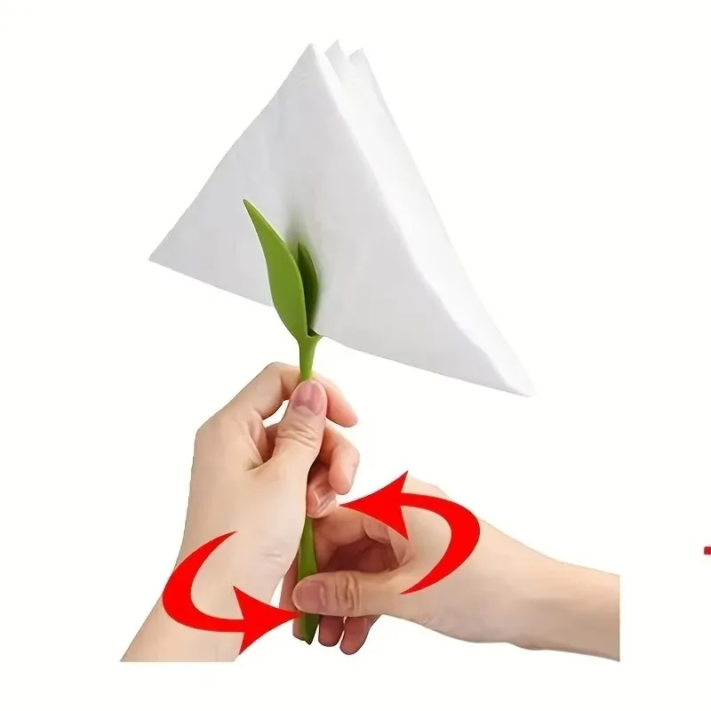 New Tulip Leaf Floral Napkin Holders, Elegant Wedding Party Table Decoration, Fashionable Napkin Rings Holder Set for Daily