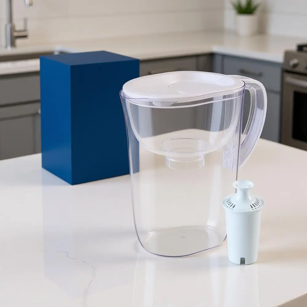 

Кувшин-фильтр для воды на 10 чашек, 1 фильтр, для ежедневного использования, прозрачный