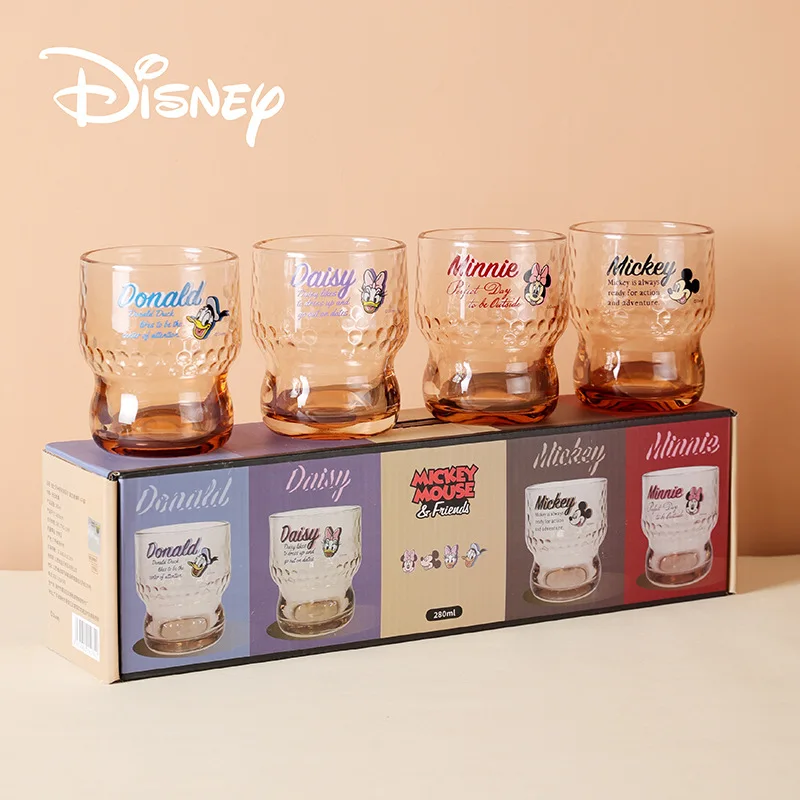 

Disney Mickey Mouse Glass Mickey Minnie Drinking Glass Donald Duck Daisy Retro Household Milk Beer Juice Cold Drinks Cup