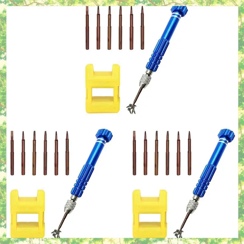 Smart-3X magnetische 6-in-1 kleine schroevendraaierset, kleine schroevendraaierset Perfecte minischroeven voor mobiele telefoons, horloges, lenzenvloeistof enz.