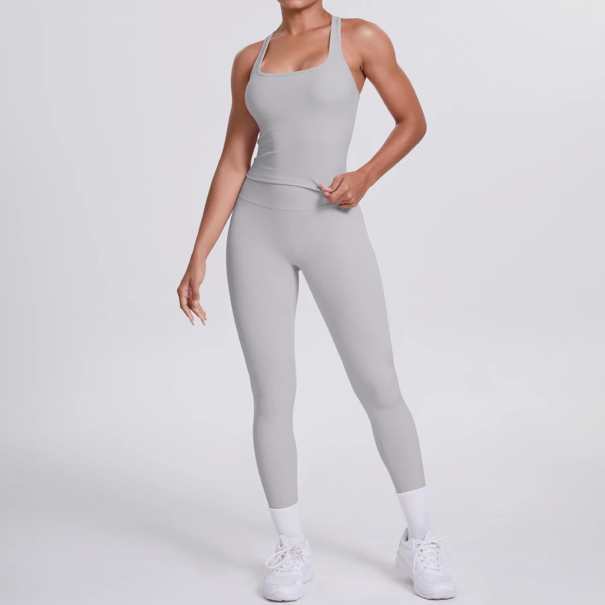 Yoga Top Set Fitness Gym Anzug Training Ärmellose Sport Gym Tops Crossover Zurück Sport Unterwäsche Bauch-steuer Abnehmen – Detail 24