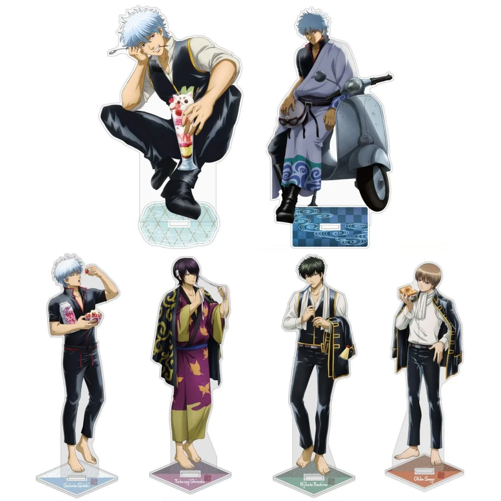 

Loen Anime Store GinTama Kagura Hijikata Kondo Okita Gintoki Shinpachi Kagura Ready Acrylic Stand Desktop Decor Gifts About 15cm