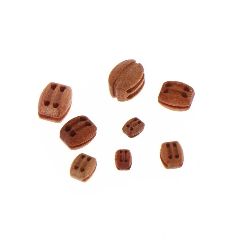 10Pcs DIY Model Ship Building Accessories Ancient Sailboat Model Accessories Wooden Double Block Pulleys 3mm 4mm 5mm 6mm view 4