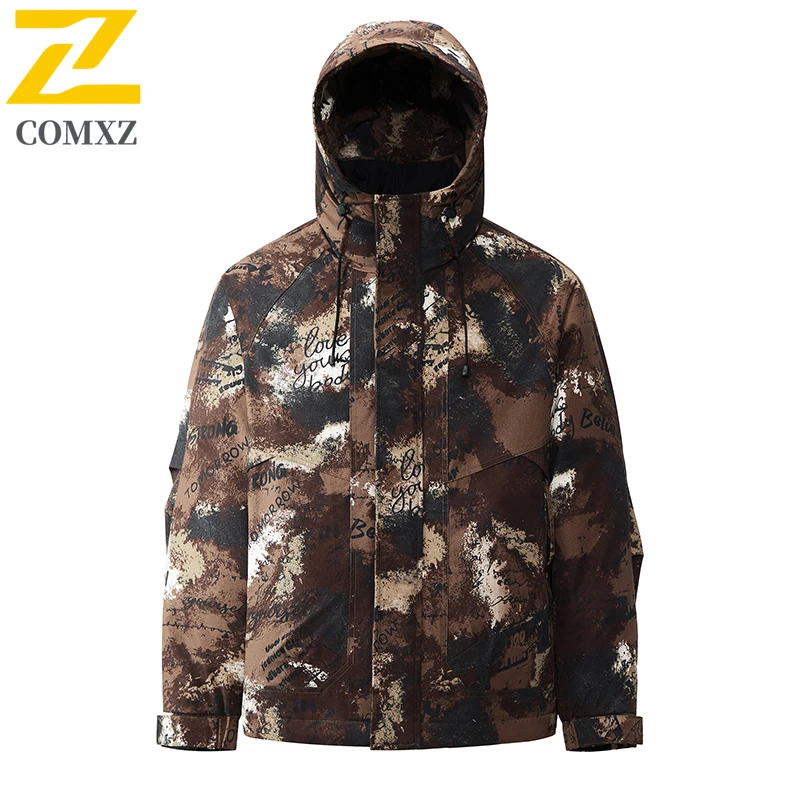 

COMXZ Premium Men Down Jacket Casual White Duck Down Hiking Travel Lightweight Short Parka Skiing Warm Winter Thicken Garment