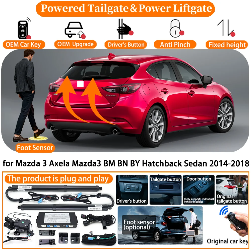 

Car Smart Powered Tailgate system for Mazda 3 Axela Mazda3 BM BN BY Hatchback Sedan 2014-2018 Automatic Electric Power Tailgate