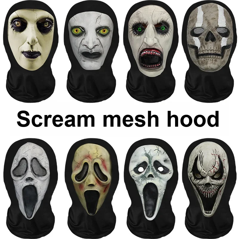 Digital Printed Skull Ghost Protective Mask Scary Style for Halloween Masquerade Costume Party