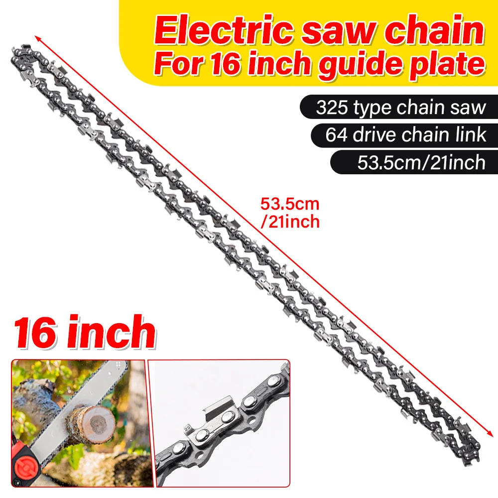 

16 Inch Metal Chain Saw 52 Drive Link 3/8 Chain Link Chainsaw Inch Household Feller Pliers Wood Cutting Chainsaw Accessories