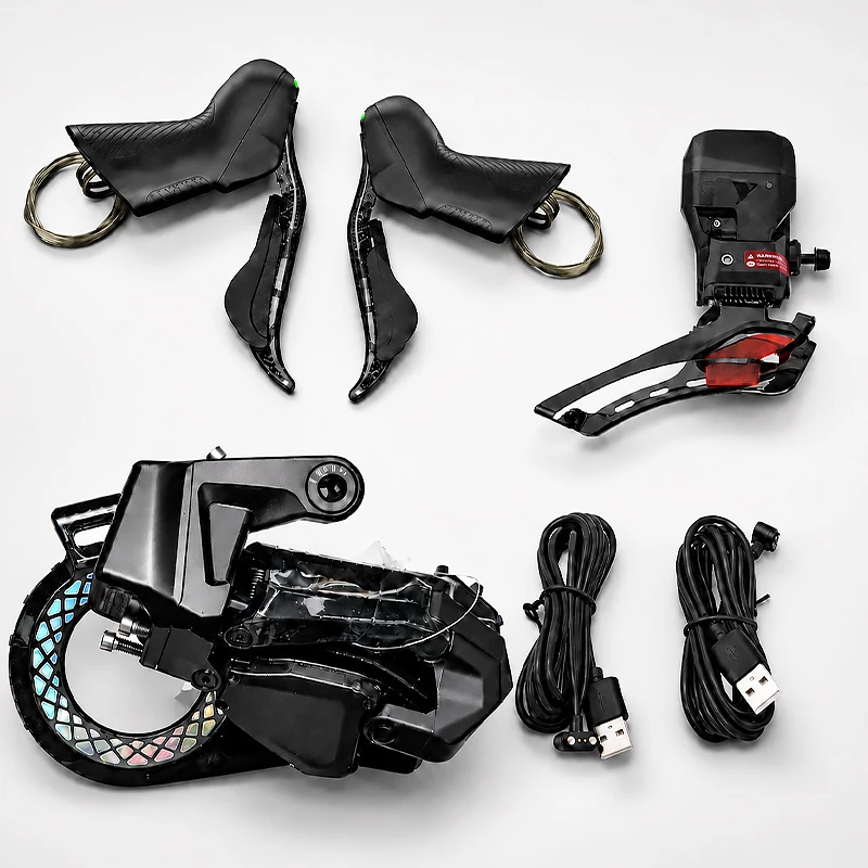 WHEELTOP EDS TX Draadloze Elektronische Racefiets Groepset Carbon Fiber Schakelhendels Hydraulische Schijfrem Grote Katrol Achterderailleur
