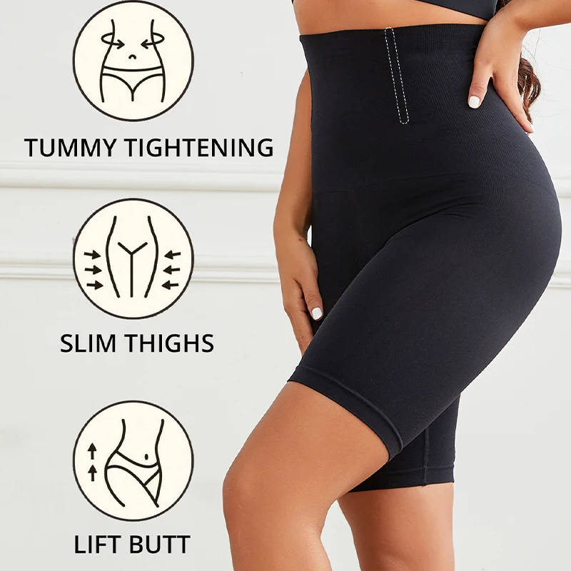 Bielizna modelująca dla kobiet Wysoka talia Trener Majtki Kontrola brzucha Hip Butt Lifter Szorty Wyszczuplająca Płaszcz Damski Mid Thigh Body Shaper