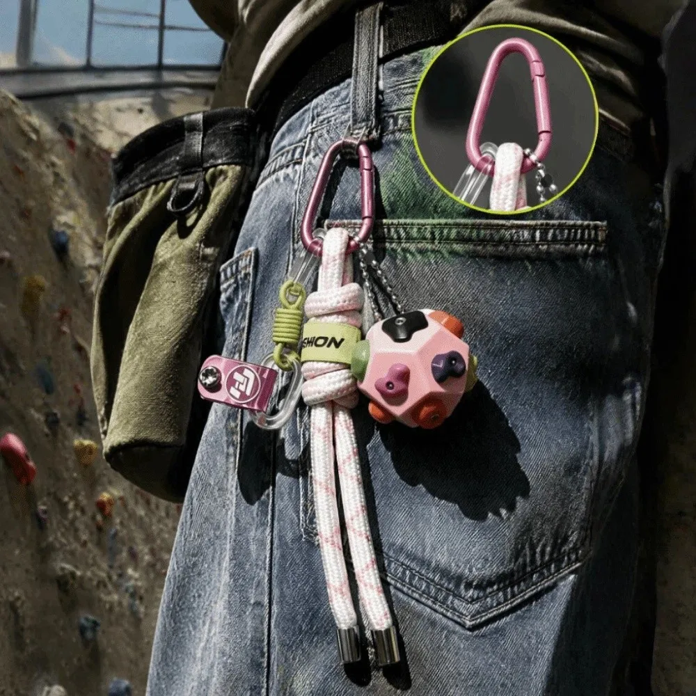 Funny Climbing Ball Keychain Colorful Fashion Climbing Series Bag Pendant Creative Hanging Climbing Equipment Keyring Gift