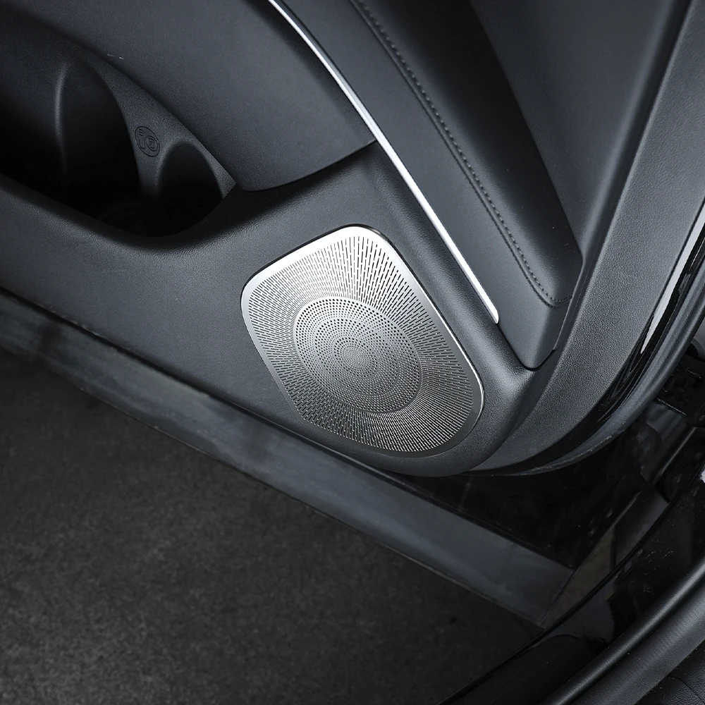 Silver Stainless Steel Door Speaker Horn Cover Scratch Resistant Bright Mask Trim LHD/RHD For Hyundai Palisade LX3 2025 2026