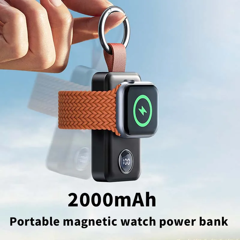 JOYROOM Portable 2000mAh Wireless Charger for Apple Watch Series 9/8/7/6/5/4/3/2/SE/Magnetic attraction iWatch Power Bank