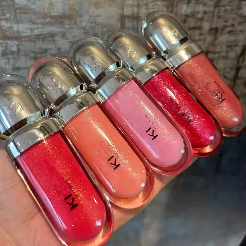 2025 3D 미러 워터 이펙트 밀크티 빈 페이스트 컬러 투명 립글로스 롱래스팅 영양 공급 색상 지속 미러 립스틱