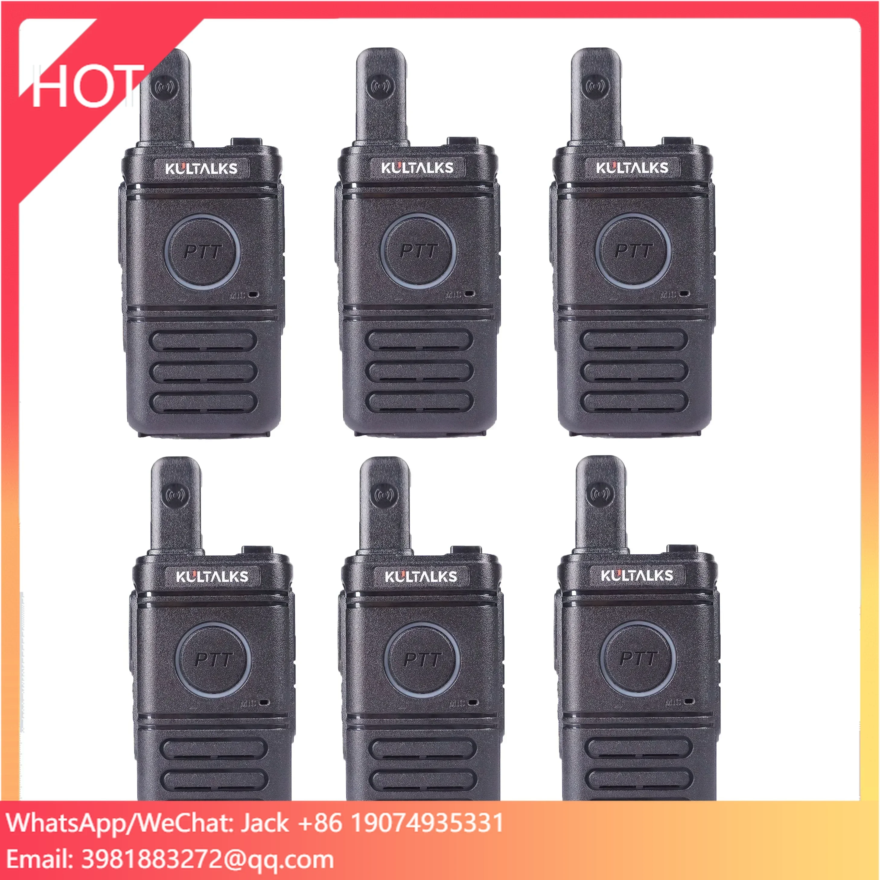 

KUltalks CE FCC KT20 Pmr446 Kt20 Short Range Indoor Walkie Talkie 6 Pice For Waiter KU1048