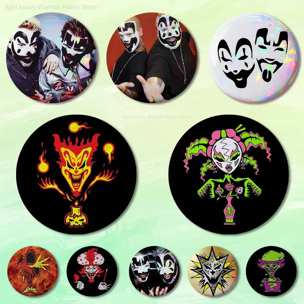 

Hip Hop I-Insane Clown Posse ICP Pins 58mm Cute Cartoon Badge Handmade Brooches for Backpack Accessories