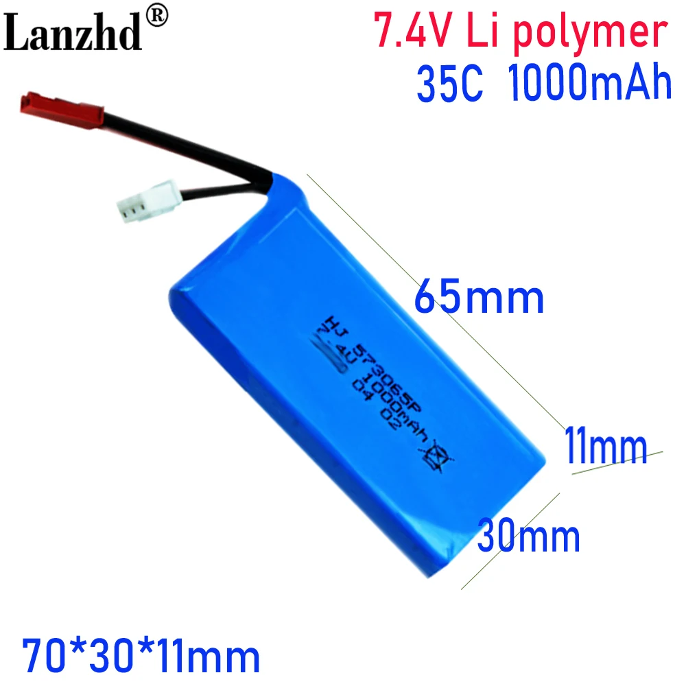 Imagem -04 - Bateria de Lítio com Tomada de Jst 35c 7.4v 1000mah Jjrc-a20g H68g Quadcopter Controlo a Distância Peças Sobresselentes do Uav Novas