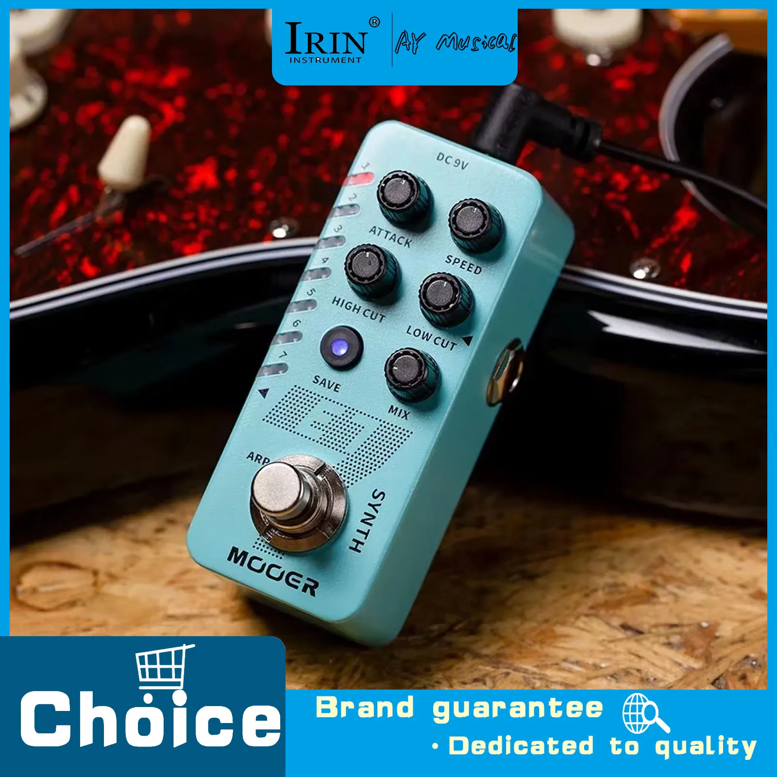 

M702 E7 Synth Guitar Pedal Effect Polyphonic 7 Synthesizer Tones Individual Arpeggiator for Each Tone Guitar Accessories
