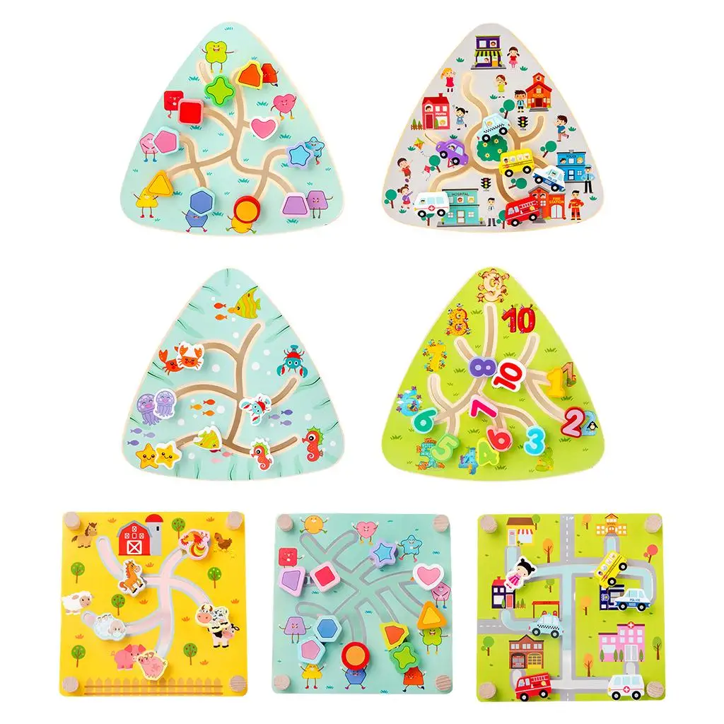 パズル木製迷路ボード就学前数学学習教育玩具細かい色認識ギフト 3 歳の子供
