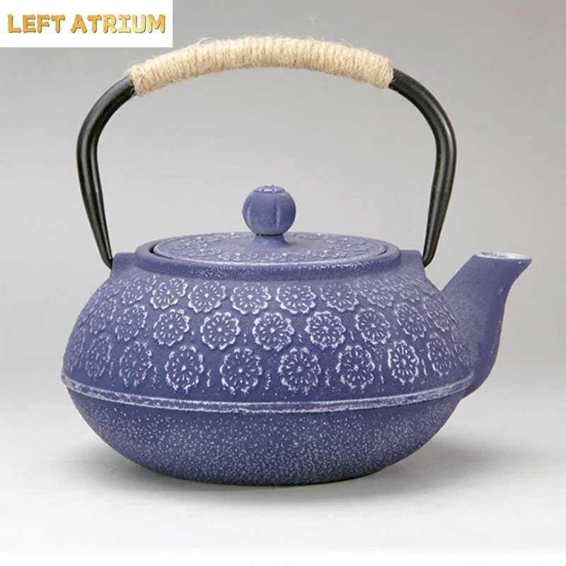 1000ml Cast Iron Teapot Cherry Blossom Kettle Heatable Boiling Teapot Handle Filter Pot Tea Brewing Utensils Water Bottle