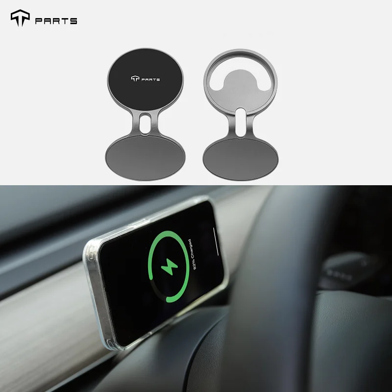 

TPARTS Steering Wheel HUD Magnetic Cellphone Mount Phone Holder Stand for Tesla Model 3 / Model Y, Compatible with iPhone and Ot