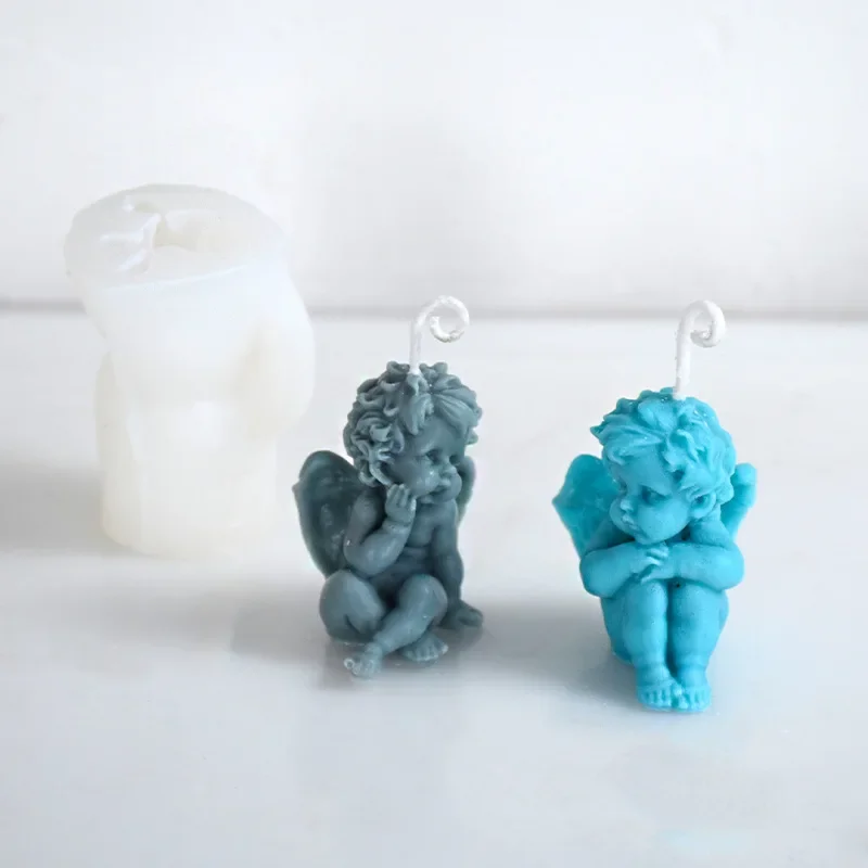 Different Styles Angel Silicone Candle Mold 3D Cute Angel Soap Aromatherapy Plaster Resin Crafts Molds Home Handmade Gift