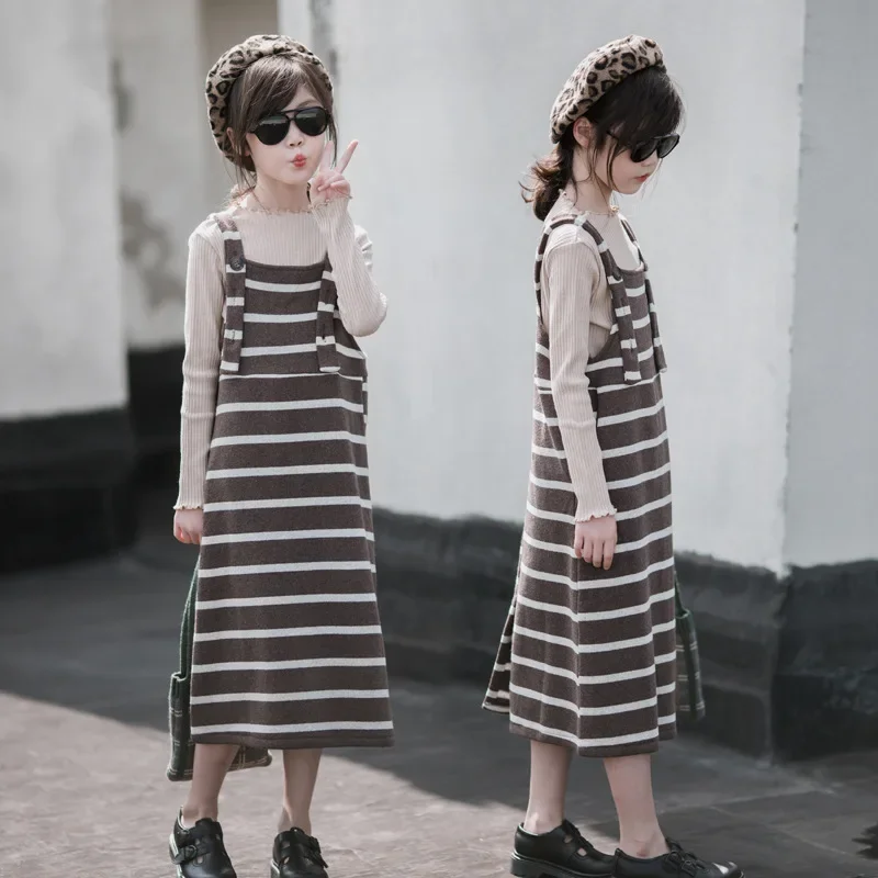 

Baby Girl Clothes Suit 2024 Autumn New Girl Dress Autumn Winter Children Sweater Dress Suspenders Skirt Fashion Skirt