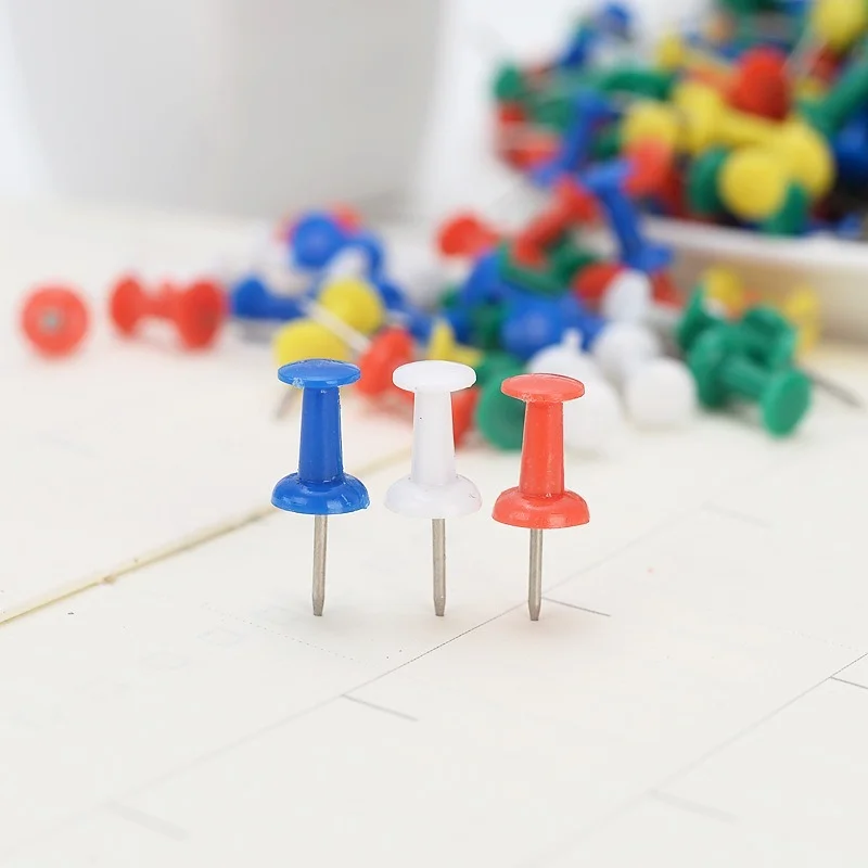 80Pcs ทำ Thumb Tacks Multicolor พลาสติก Tacks Push Pins Cork Board สำนักงานเครื่องเขียน