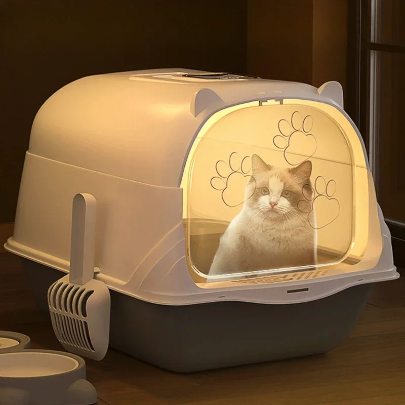 Litter Box Deodorant Fully Enclosed Oversized Cat Toilet Cleaning Pet Supplies Litter Box for Cats Cat Bedpans