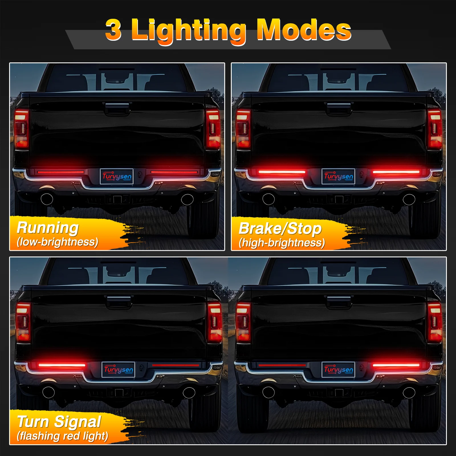 Car Rear Tail Light LED Light Strip 39 cm Usually for 12V DC trailers Driving Brake Turn signals light