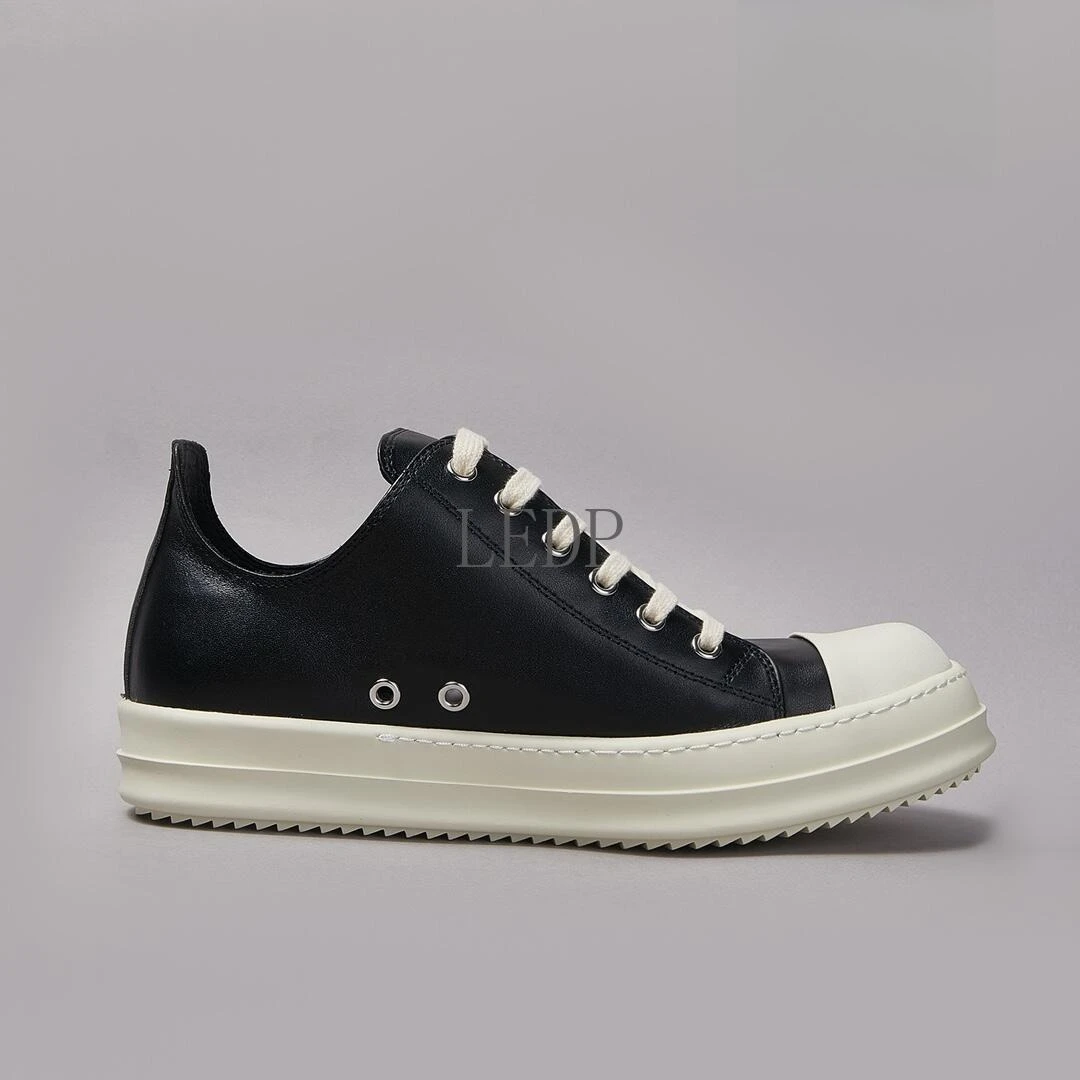 

Brand High Quality Designer Classic Black Cowhide Leather Lop-top Shoes Men Fashion Casual Shoe For Women Retro Luxury Sneakers