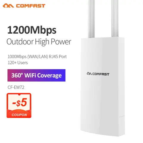 Comfast AC1200 Outdoor Access Point High Power 2.4G 5GHz Gigabit Router AP Repeater Long Range WiFi Antenna For Street Garden