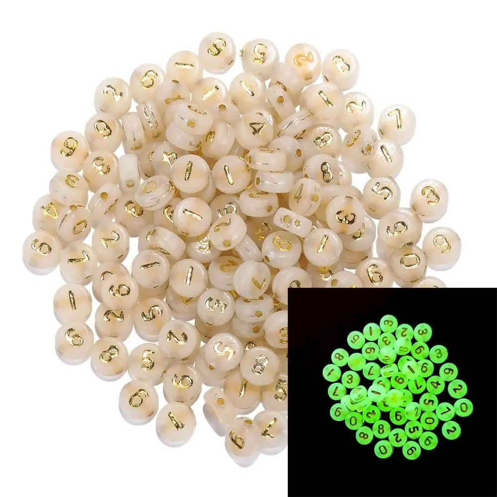 الاكريليك 100 قطعة سوار DIY بها بنفسك صنع المجوهرات أرقام الرسالة القلب الاكريليك الخرز فضفاض الخرز مطرز اكسسوارات مضيئة الخرز