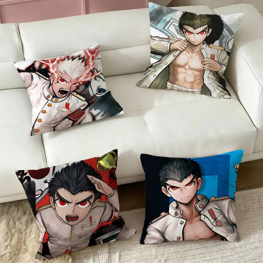 Kiyotaka Ishimaru Anime Danganronpa  Square Double-Sided printed Pillow Case Bedroom Bedside Pillow Sofa Cushion Cover