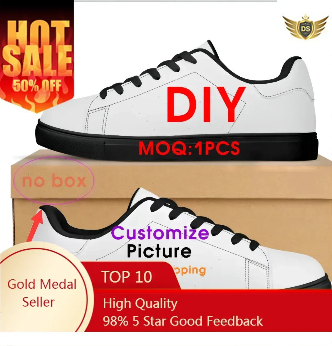 

Custom Shoes Women Men White Lace-up Tennis Sneakers Animals Pattern Female Platform Casual Couple Canvas Shoes Breathable
