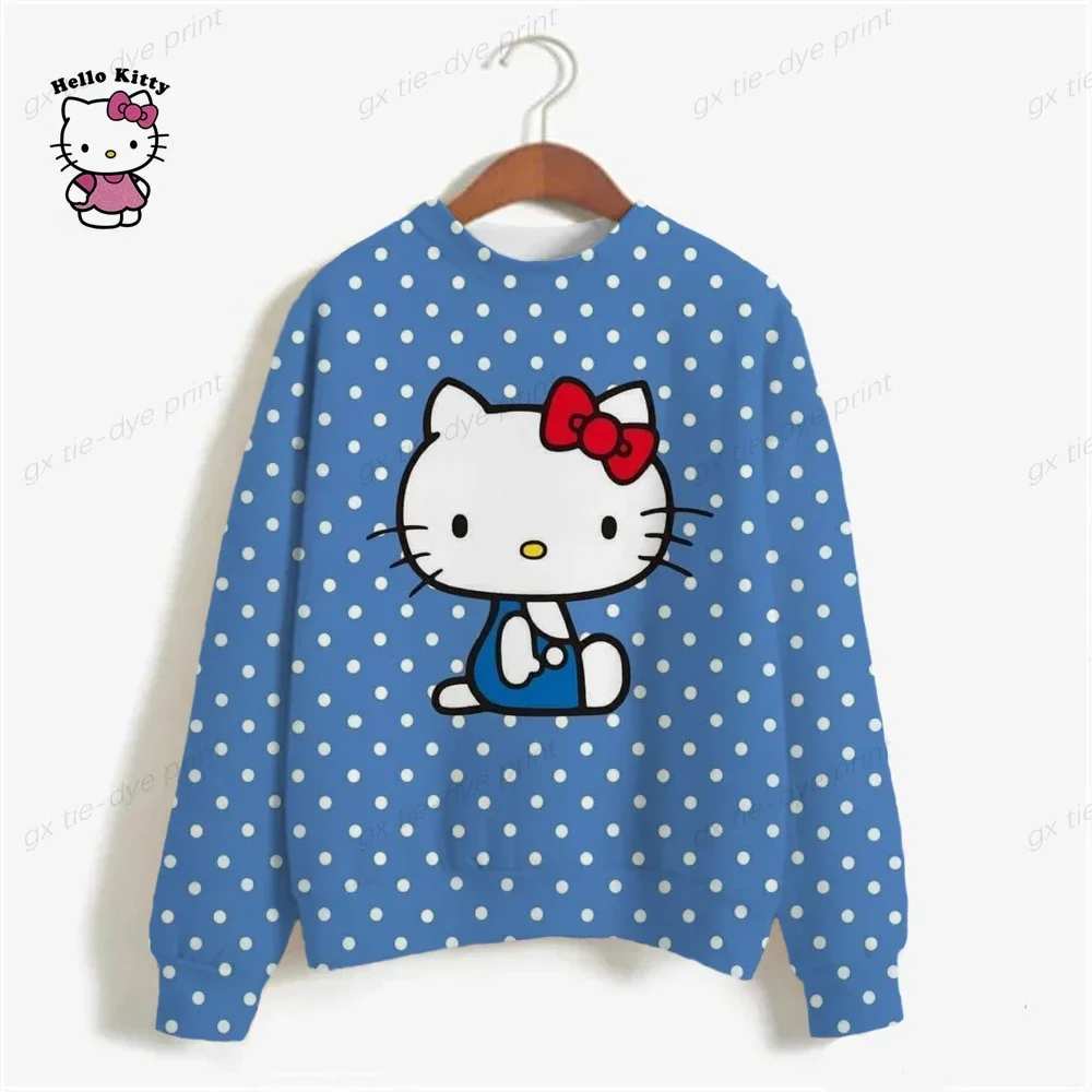 Harajuku Female Clothing Pullover Fashion Autumn And Winter HELLO KITTY Print Woman Hoodie Casual Women Long-sleeved Sweatshirt