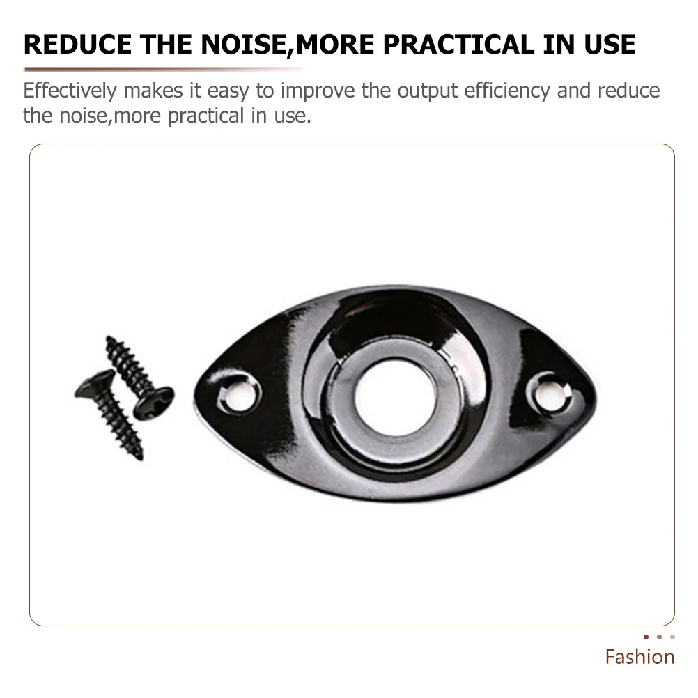 

1Set Black Electric Guitar Jack Plate Metal Socket Replacement Smooth Surface Output Noise Reduction Guitar Accessory Fittings