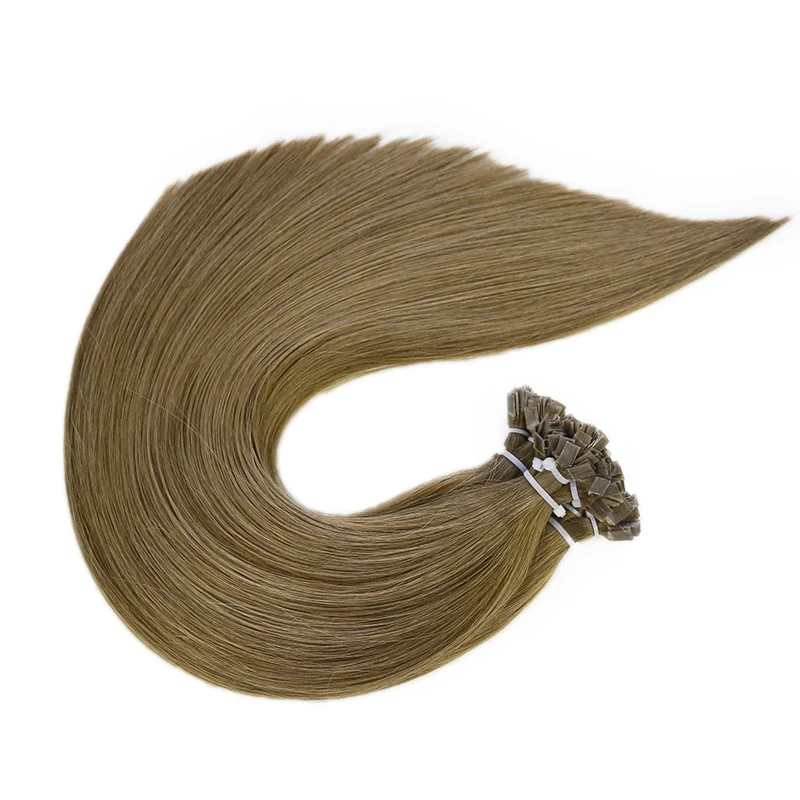 Straight Keratin Capsule 100% Human Hair Flat Tip Hair Extensions Natural Hairpieces For Women Blonde Color Remy Wigs 50pcs/Set